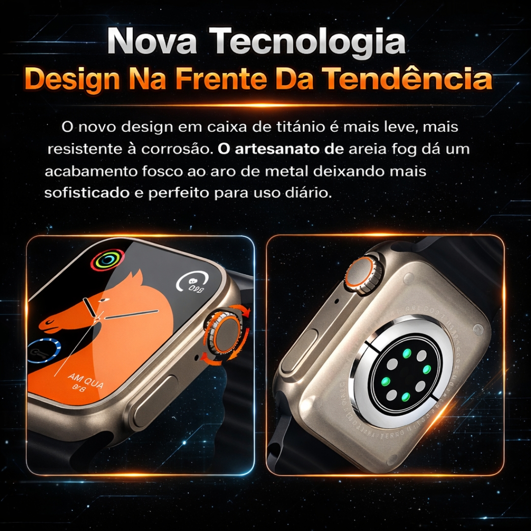 Smartwatch C11 Ultra 49mm Serie 11 Jogos Pulseira Extra Lançamento - Imagem 11