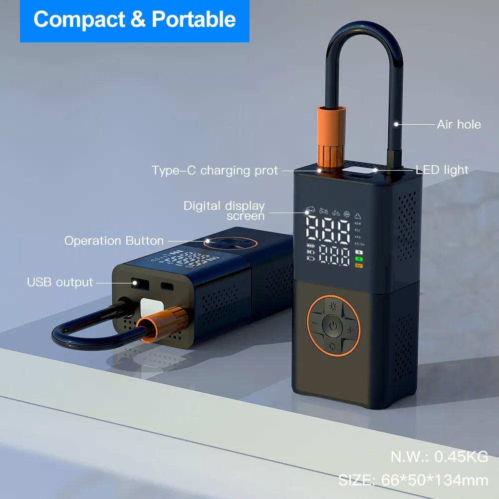 Bomba De Ar Recarregável Portatil USB - Imagem 3