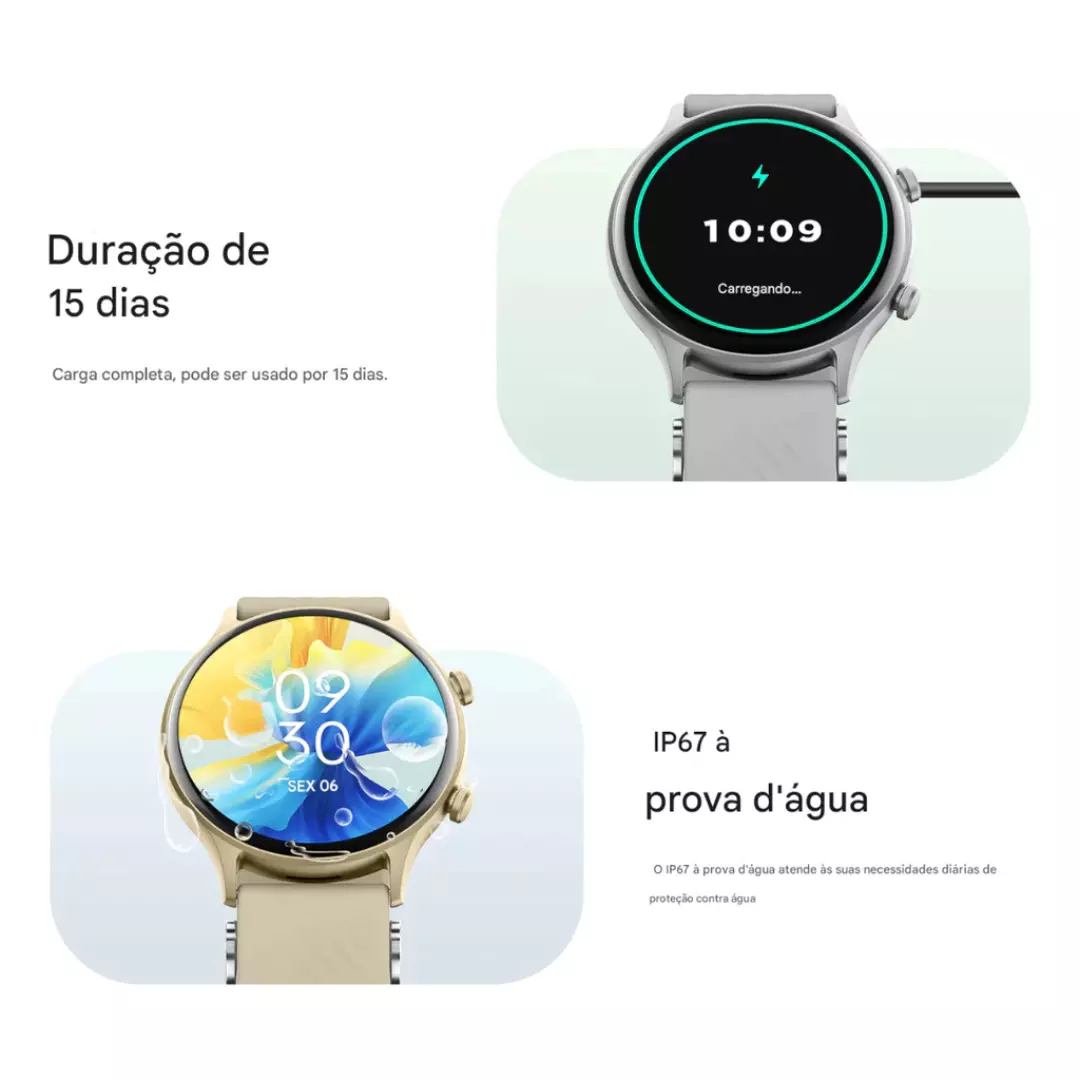 Smartwatch Peje ZW04 A Prova D'água Pulseira Extra - Imagem 7
