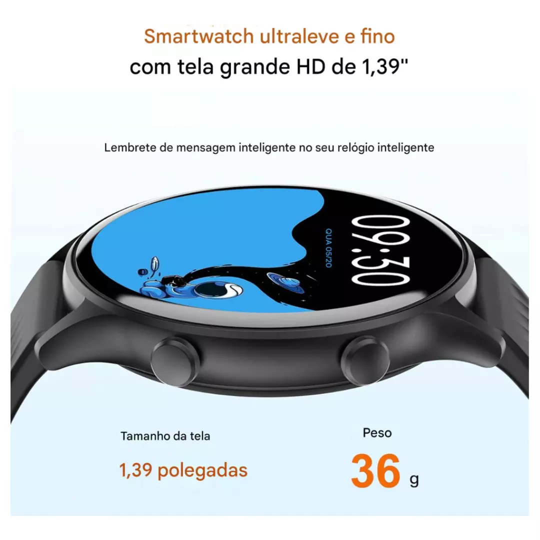 Smartwatch Peje ZW04 A Prova D'água Pulseira Extra - Imagem 9
