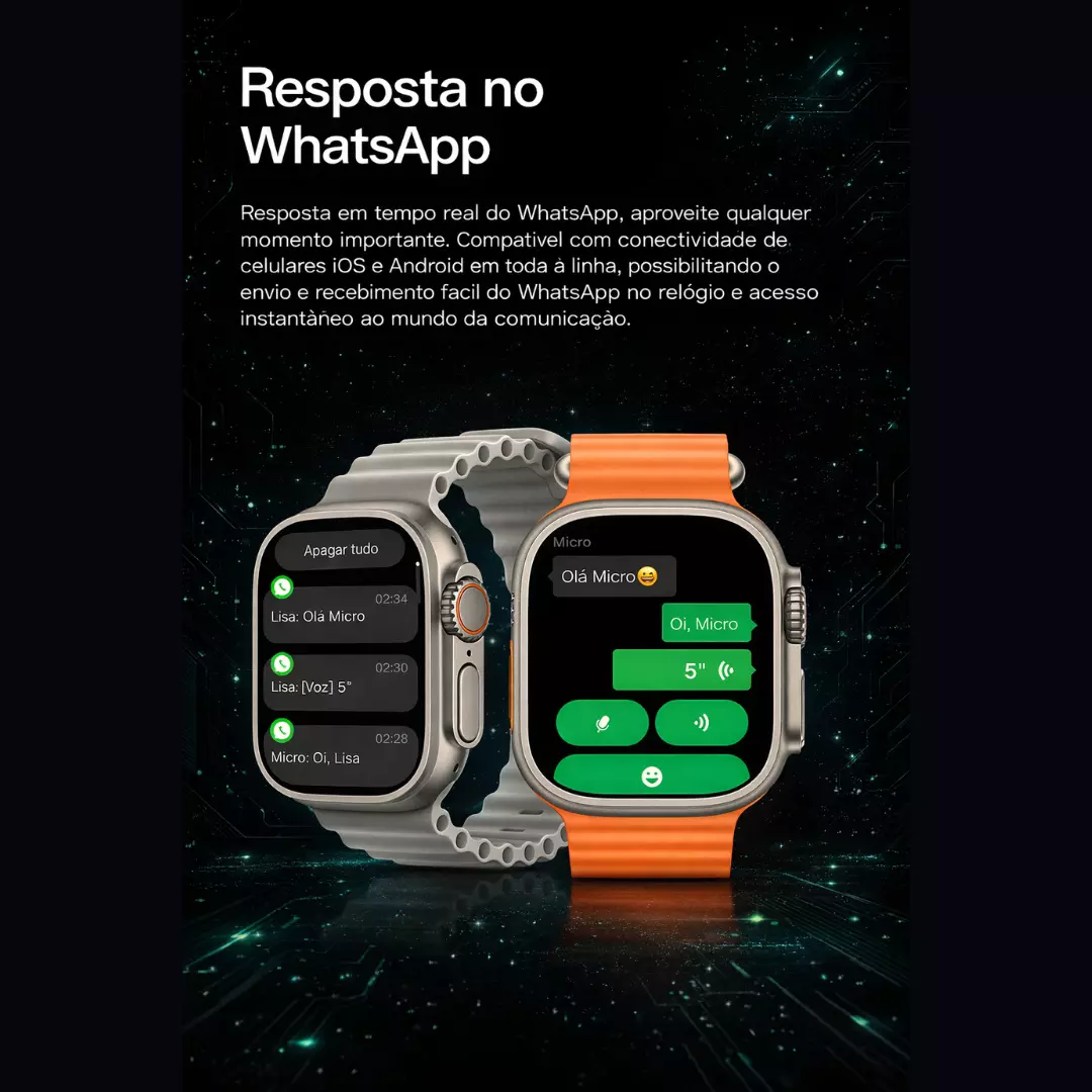 Smartwatch Microwear Ultra 5 Pro 49mm Serie 11 1GB Whatsapp - Imagem 7