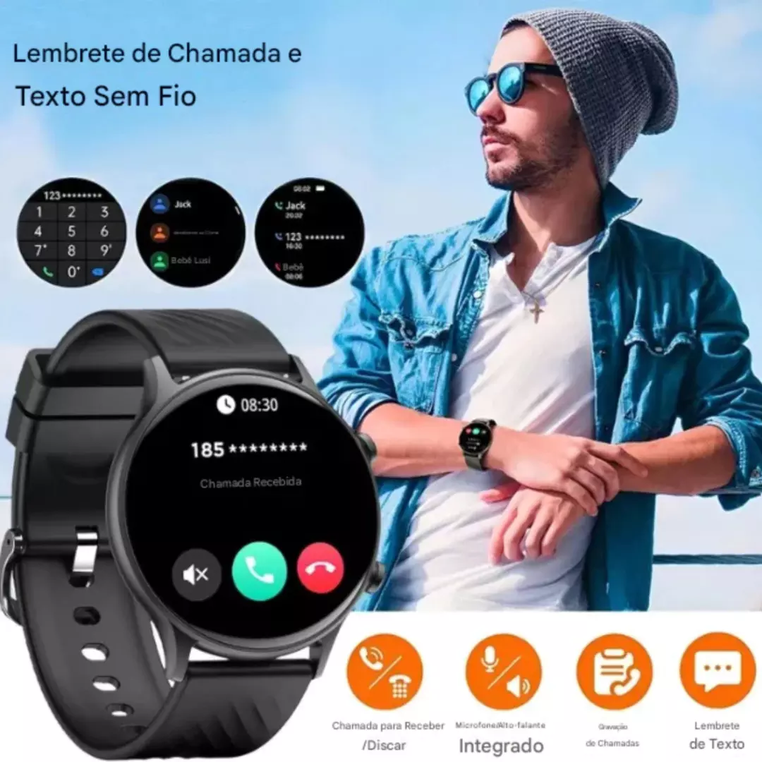 Smartwatch Peje ZW04 A Prova D'água Pulseira Extra - Imagem 4